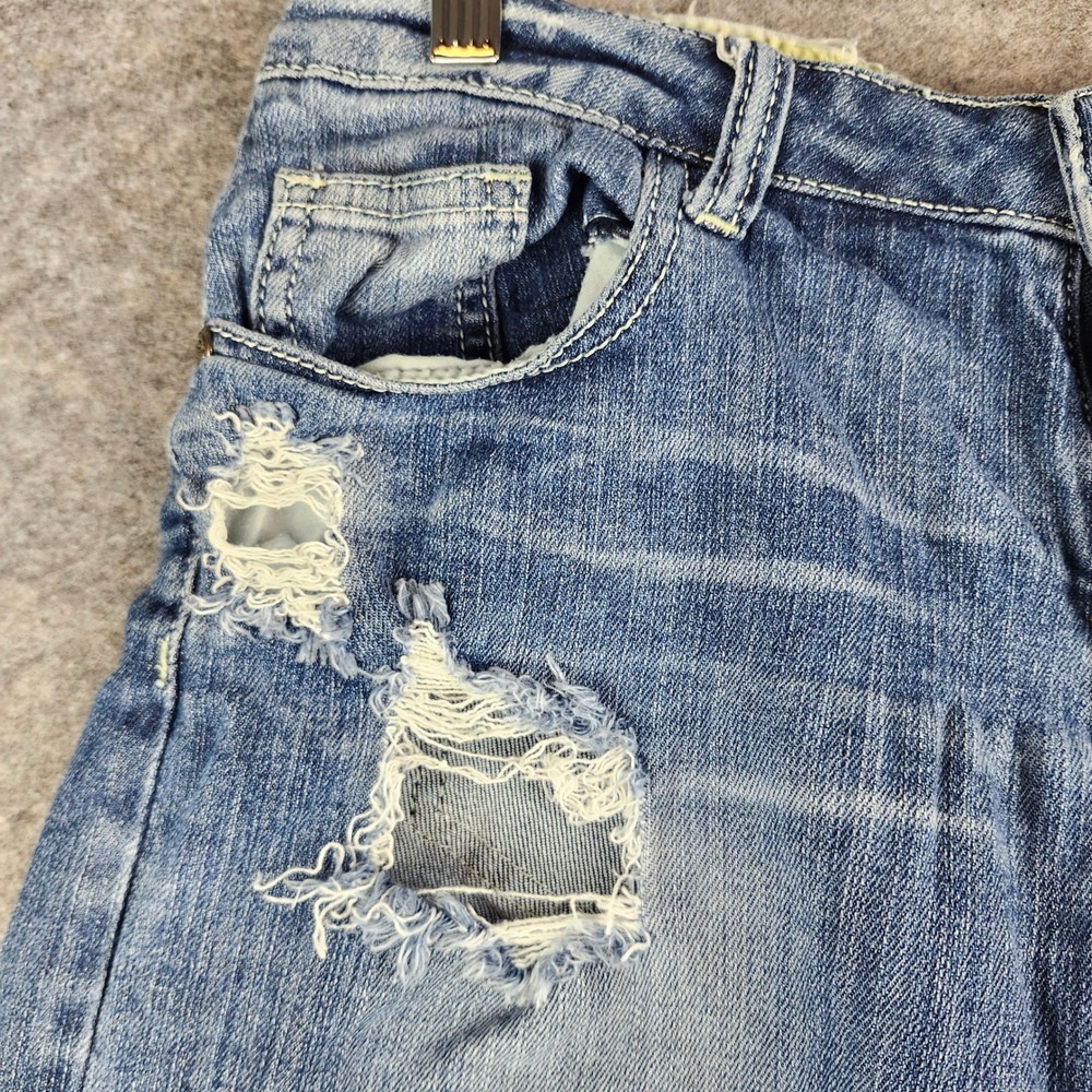 Machine Nouvelle Mode Denim Shorts Womens 30 Blue Distressed Ripped Bermuda 7 in - Picture 9 of 15
